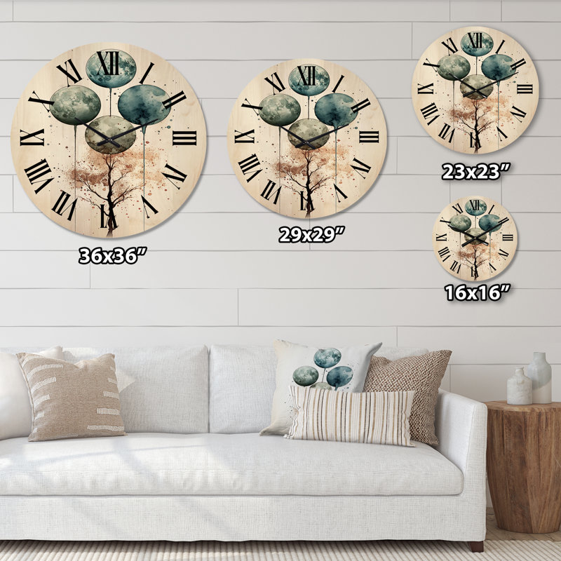 Horloge murale en bois massif Tuckerman, Moyenne