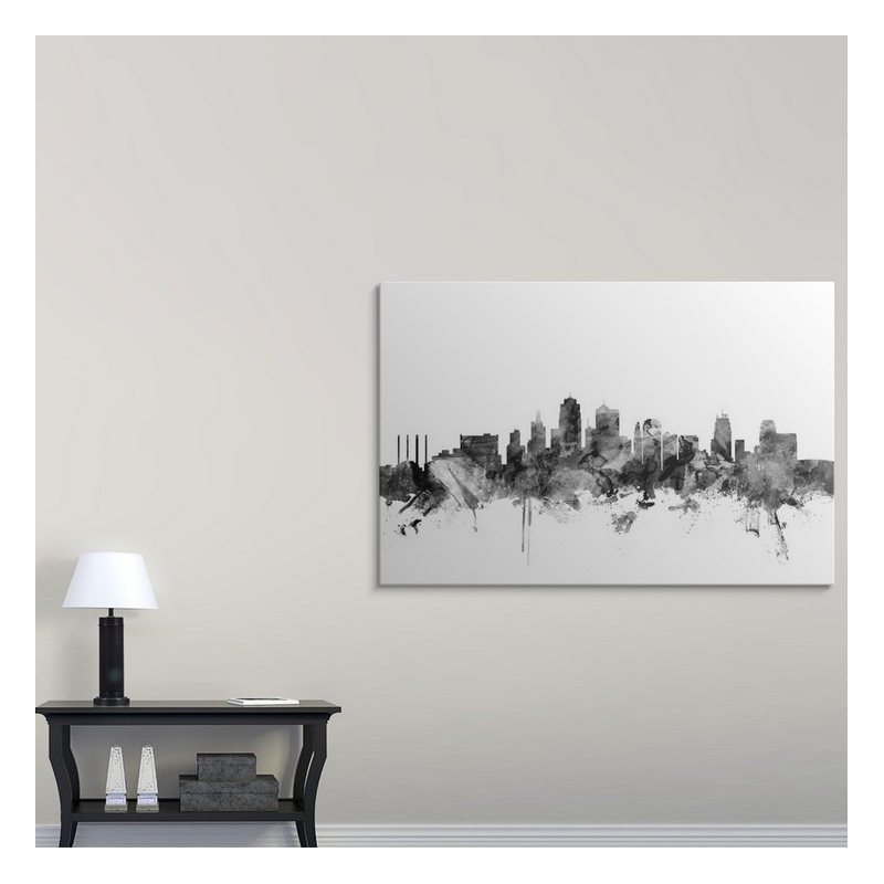 «Kansas City Skyline» par Francy, impression, H 16 po x l 24 po x P 1,5 po, Toile