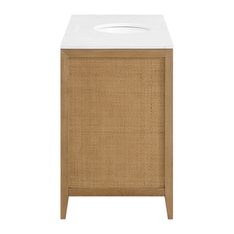 Benita 48" Rattan and Oak Bathroom Vanity