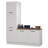  Garage Storage Cabinet Set 70 Inches L with 5 Doors Multiple Compartments Modular Organization Pantry Base Cabinet Wall Cupboard - White