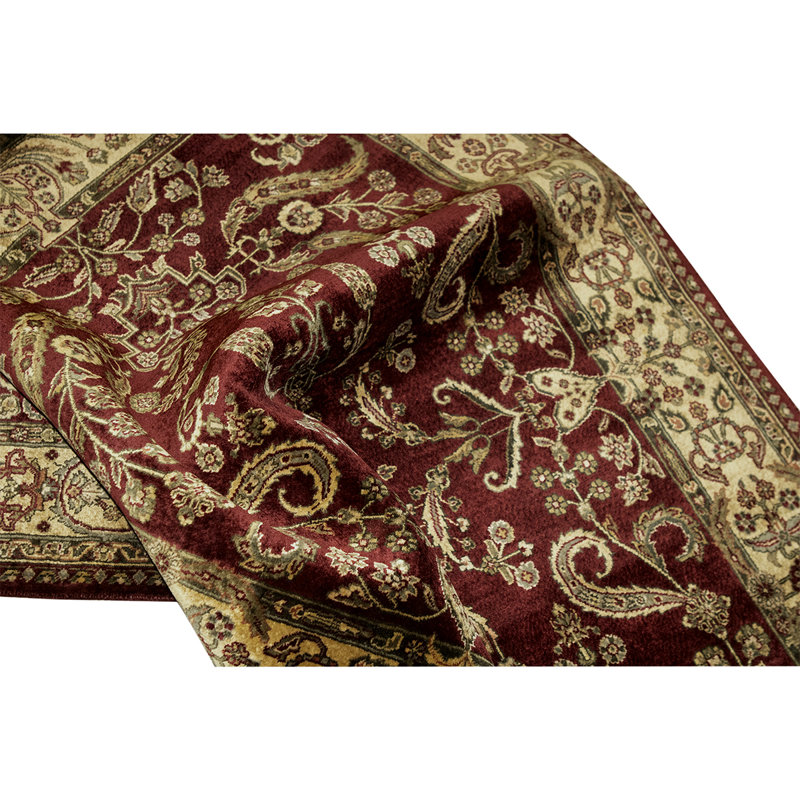 Tapis vin / doré noué à la main