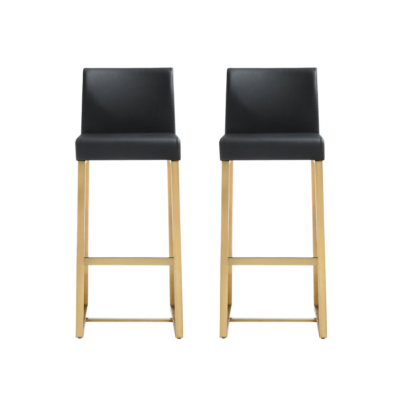 Tabouret Orville, Noir, Tabouret (assise de 30,7 po de hauteur), Doré