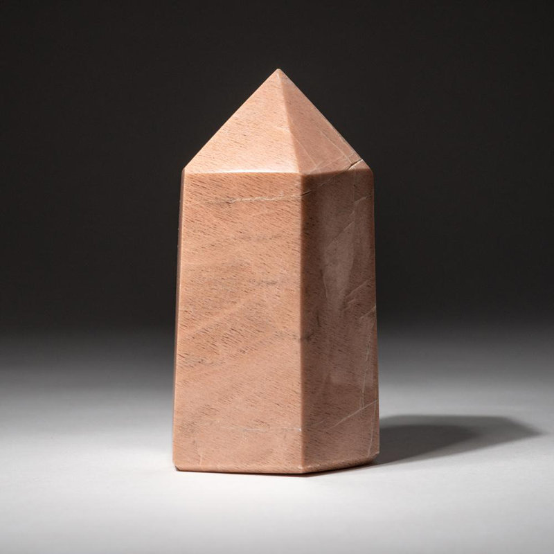 Feldspath saumon poli (2,2 lb), 4.75" H x 3" W x 2.5" D