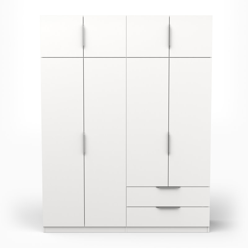 Nuzzi 8 Door Manufactured Wood Wardrobe, White