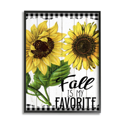 «Fall Autumn», citation de tournesol, motif rustique par Ann Bailey - impression