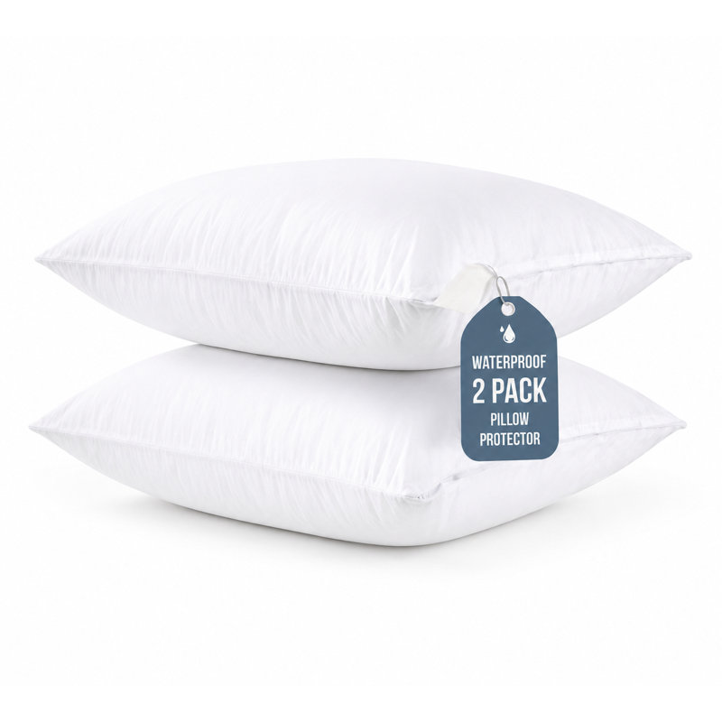 Protège-oreillers imperméables avec fermeture à glissière cachée, housses de coussin moelleuses et respirantes (ensemble de 4)