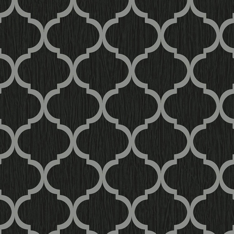 Huber 10.05m x 53cm Textured Glitter Wallpaper Roll, Black