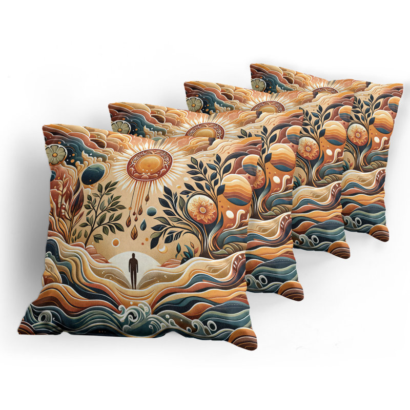Fabric Reversible Throw Pillow, 24"H x 24"W