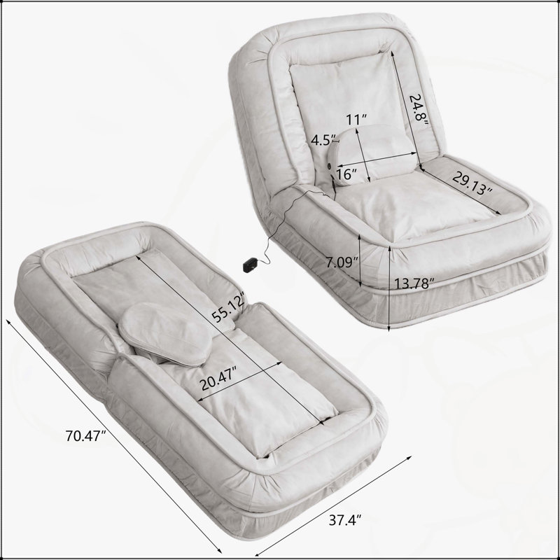 Upholstered Human Dog Bed, Beige Velvet
