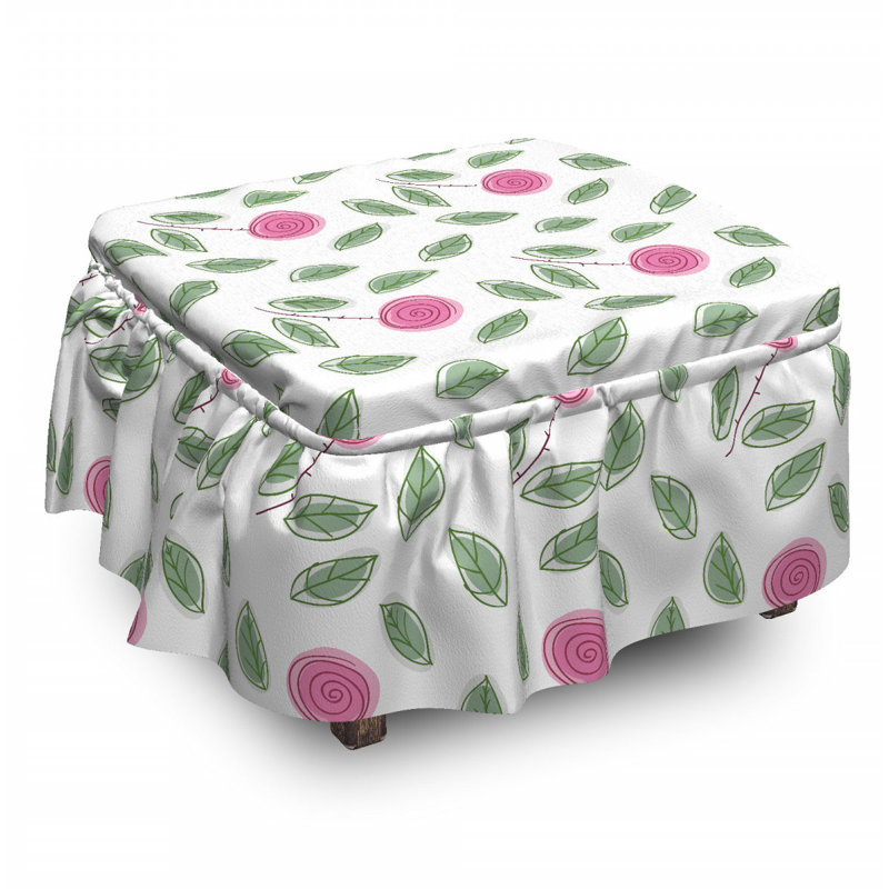 Housse pour repose-pieds fleurs