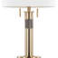 Lampe de table 27 po en métal doré et lin blanc Trophy 