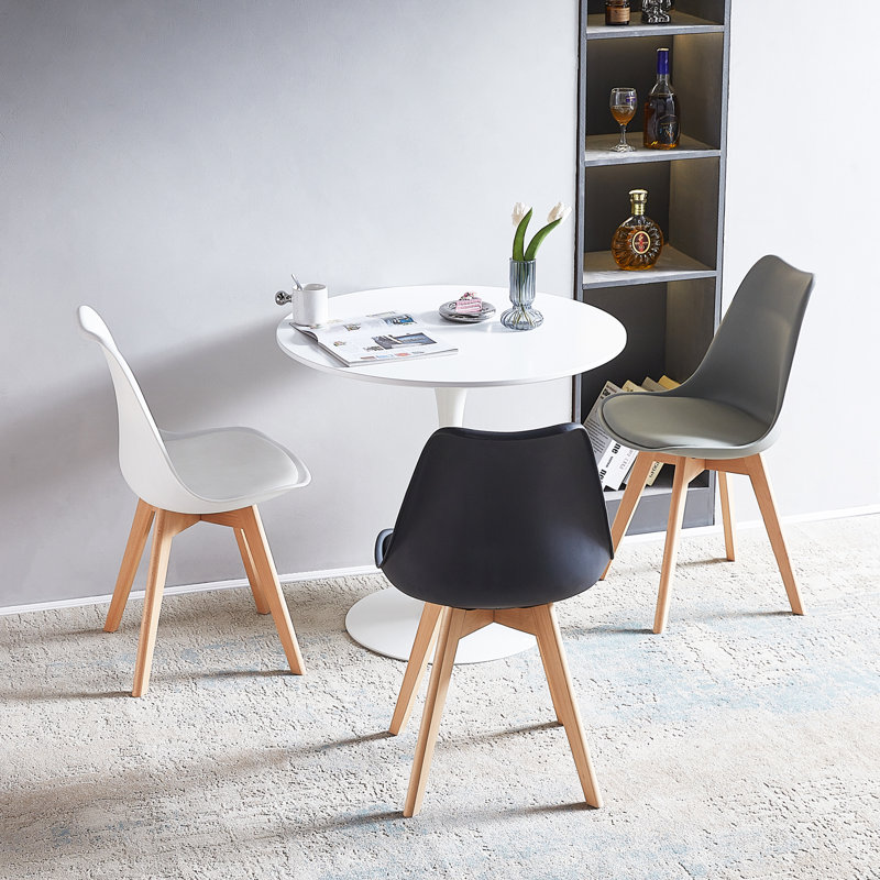 Kingsley Round Metal Base Dining Table, White