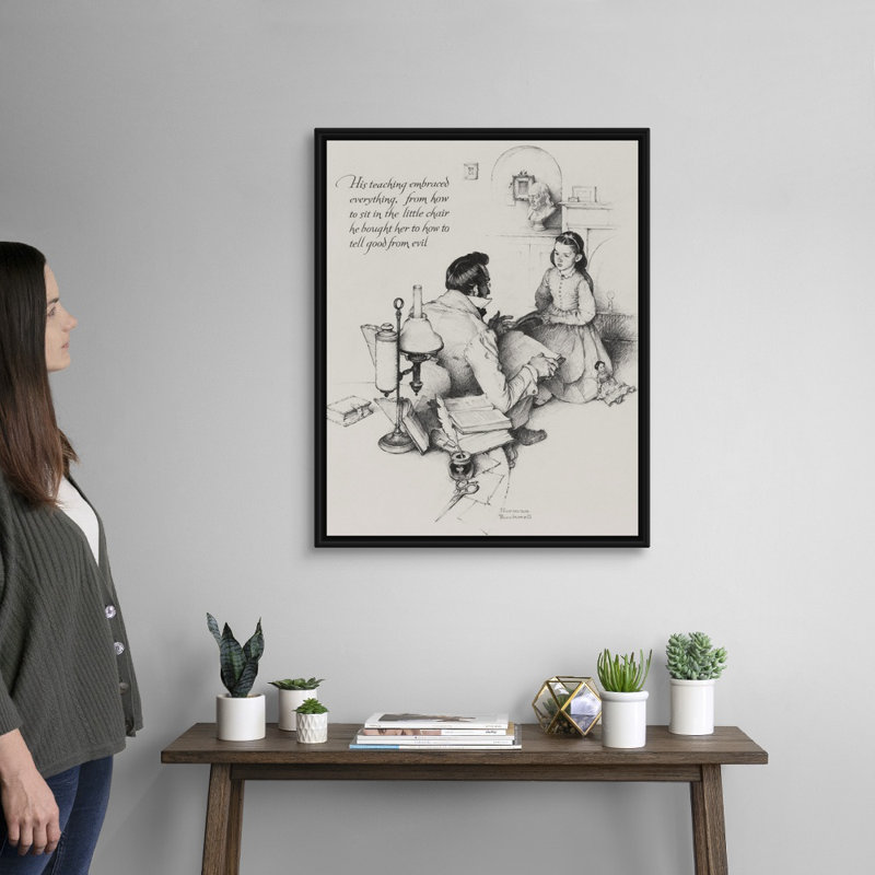 Art mural sur toile "The tuteur", Cadre flottant noir, H 32 po x l 26 po x P 1,75 po
