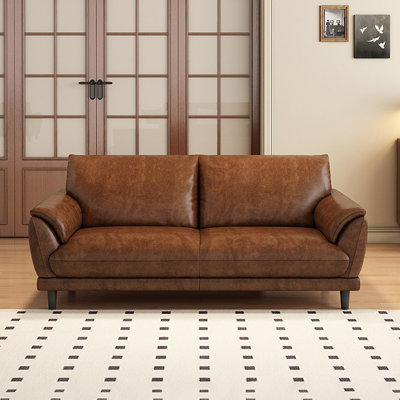 Brown Genuine Leather Standard Sofa cushion Loveseat