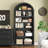 75.8" Farmhouse Arched Bookcase, 6-Tier Wooden Storage Organizer, Open Display and Storage Rack-1133838596
