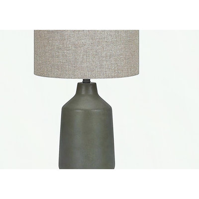 Lighting, 24"H, Table Lamp, Grey Concrete, Beige Shade, Contemporary