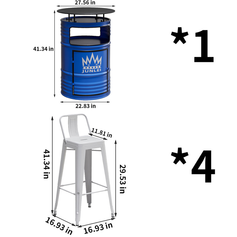 Ensemble repas rond 27,56 po Karisia, Ensemble repas 5 pièces