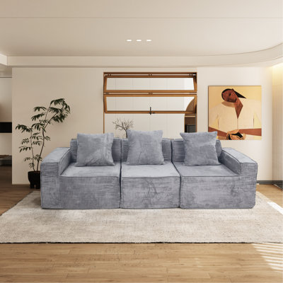 Accoudoir de lit futon convertible à compression, salon confortable pour le salon, gris, velours côtelé, 3 places, fermeté moyenne, design américain, standard 100 par, rétractable avec support de dossier, chambre à coucher au sol, mousse