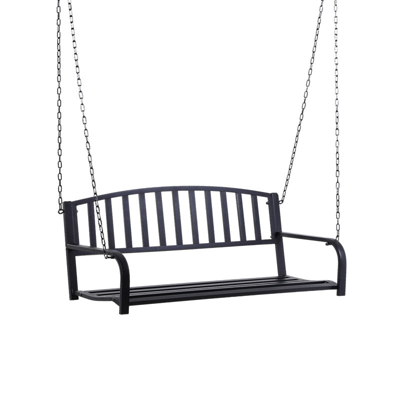 Balancelle de patio pour 2 personnes avec balançoire de patio avant, balancelle d'extérieur en acier avec chaînes robustes, pour cour, terrasse