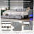 Twin XL to King Convertible Daybed with Storage Drawers & LED Lights - Upholstered Linen Fabric, Solid Wood+MDF Frame, No Box Spring Needed (300-500 lb Capacity)-1606973363