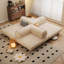 Canapé-lit modulaire beige en coton et lin-129870629