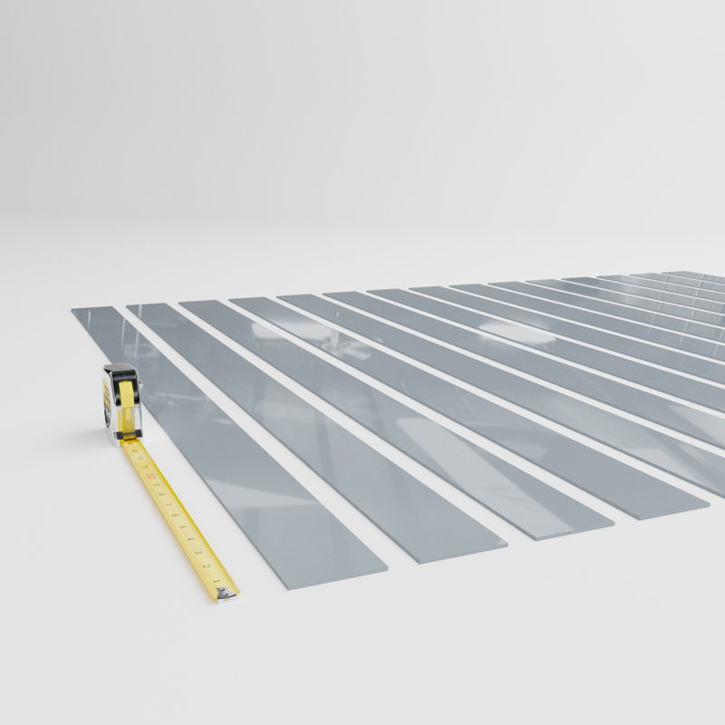 Adjustable Acrylic Slat Wall Panel Kit, Grey, 47" H x 45" W