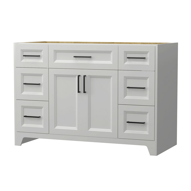 Meuble-lavabo en bois massif sans lavabo supérieur, Blanc