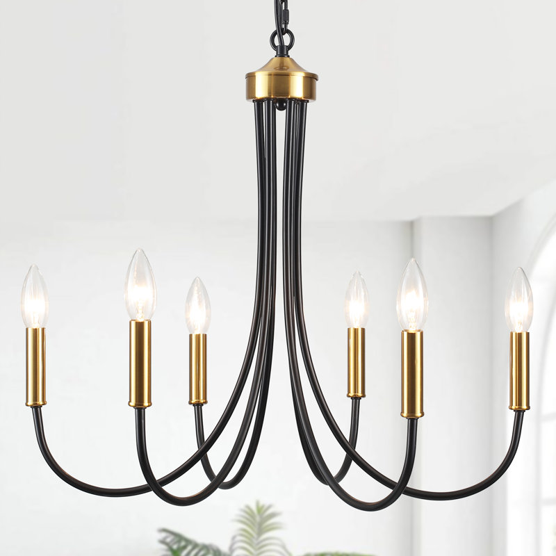 Burstyn 6 - Light Dimmable Candle Style Classic / Traditional Empire Modern Farmhouse Chandelier for Living Room kitchen Island Foyer