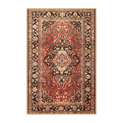 Tapis décoratif rouge à motif oriental talhah