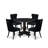 5-Piece Modern Dining Table Set with Polyester Fabric 4 Padded chairs, Button-Tufted Backs, and a Dining Table (Finish Option)-550425559-550425560-550425556