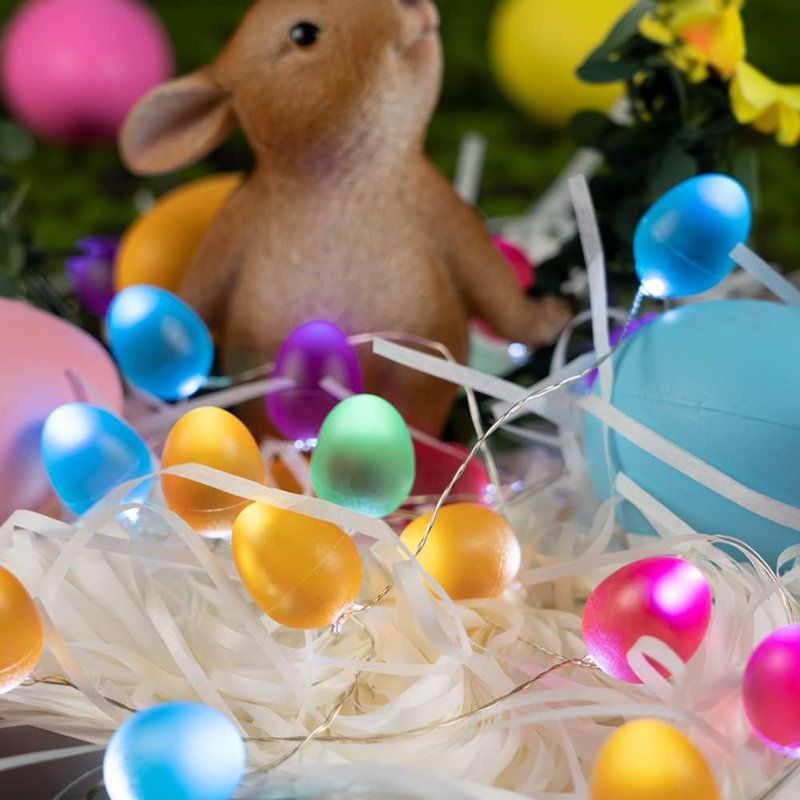 Décorations de Pâques Décorations pour œufs de Pâques 10 pi 30 lumières à DEL avec piles avec télécommande