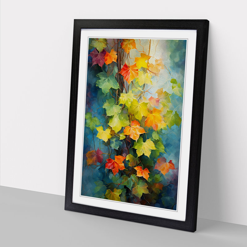 Ivy Leaf Impressionism - Framed Print, Black Framed, 46cm H x 34cm W x 2cm D