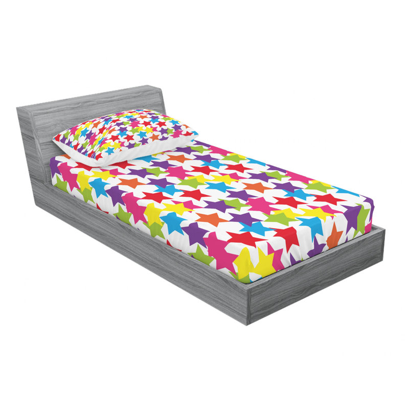 Ensemble de draps Funky Stars, Ensemble de draps pour lit simple avec drap-housse