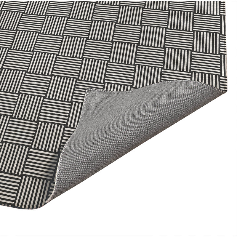 Tapis de cuisine léger antidérapant Gridblocked, Ivoire/gris anthracite, Rectangulaire 2 pi x 3 pi