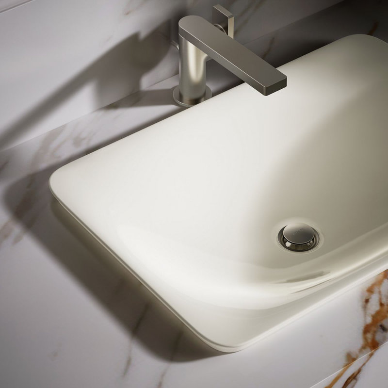 Carillon® Ceramic Rectangular Drop-in Bathroom Sink, Thunder Gray