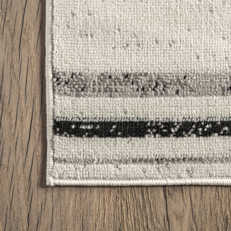 Bloomingdale Abstract Area Rug for Living Room Bedroom Dining Room Kitchen, Grey/Ivory, Rectangle 8'10" x 12'