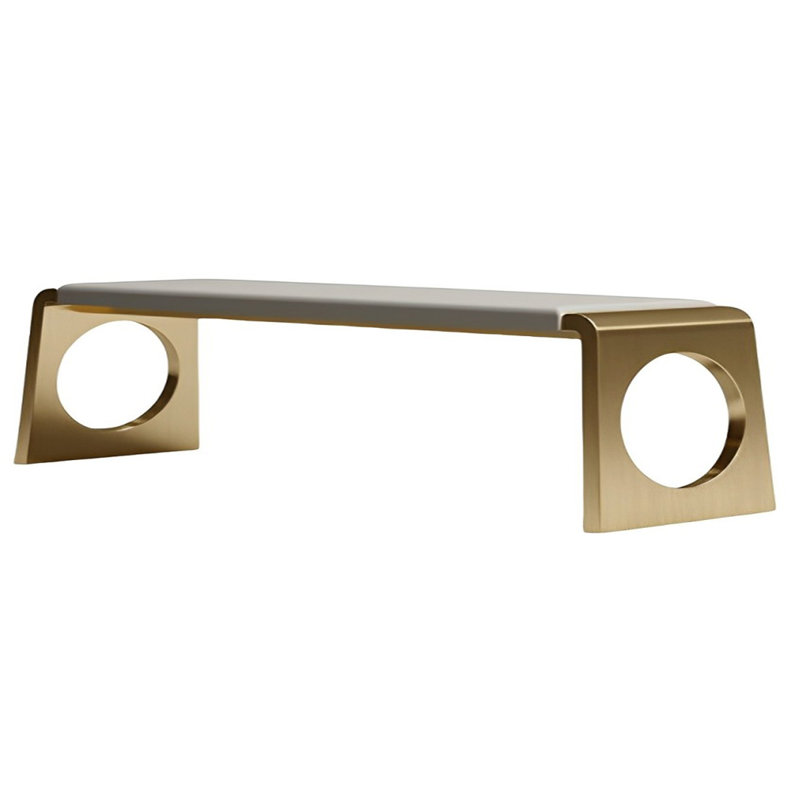 Banc rembourré en microfibre Brynslee, Or, H 16,92 po x l 70,86 po x P 15,74 po