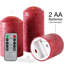 3 Pack Gold Flameless Pillar Candles with Remote: Flickering, Real Textured Wax, Battery-Operated LED Candles-1099387518