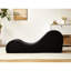 Chaise longue avec mousse haute, housse ergonomique amovible et lavable dans une chaise noire, noyau ergonomique en mousse stable,