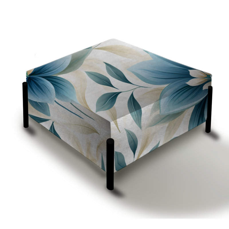 Tranquil Patterns - Floral Large Square Ottoman