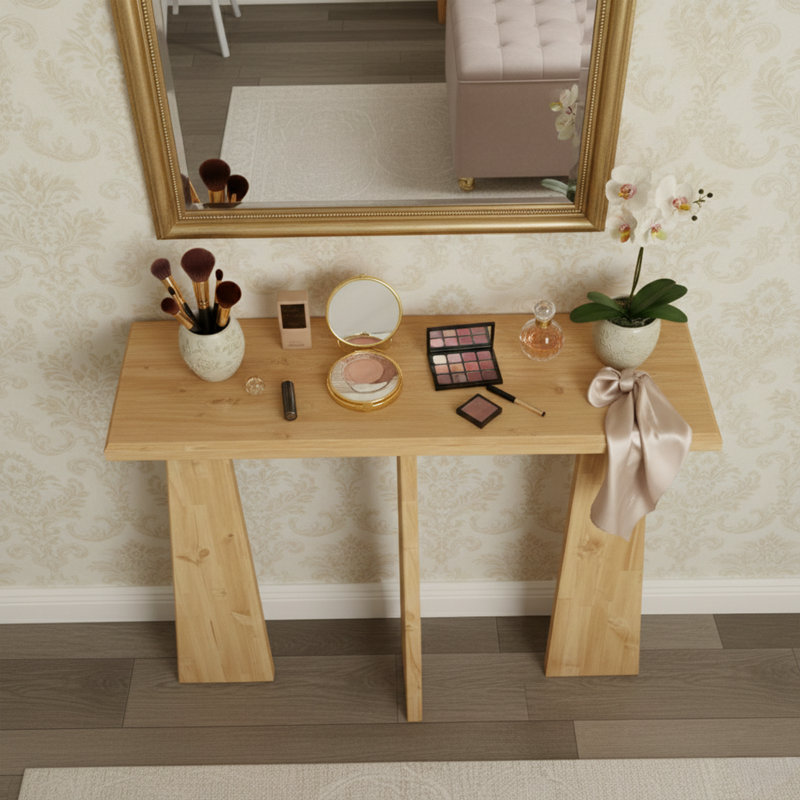 39.4" Solid Wood Console, Chêne
