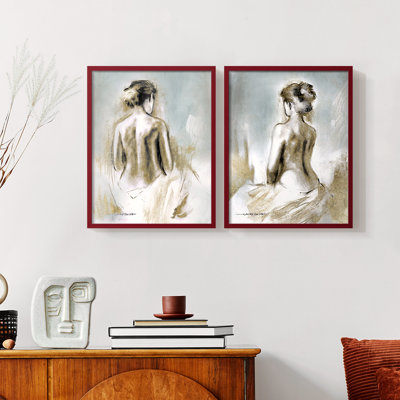 Figure in Golden Light I-Premium Framed Print -Ready to Hang - No Nails Required - No Nails Required