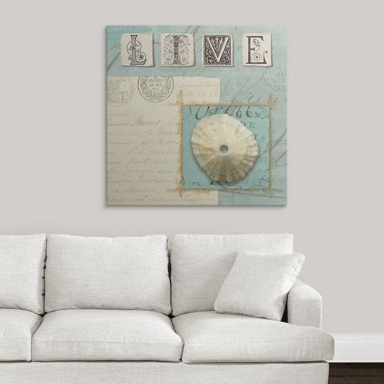 « iii », art textuel Beach Journal, H 35 po x l 35 po x P 1,5 po, Toile
