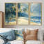 Ensemble de décorations murales bleu vert et palmiers Coastal Breeze III - Palmiers et palmiers-972604892-972604888
