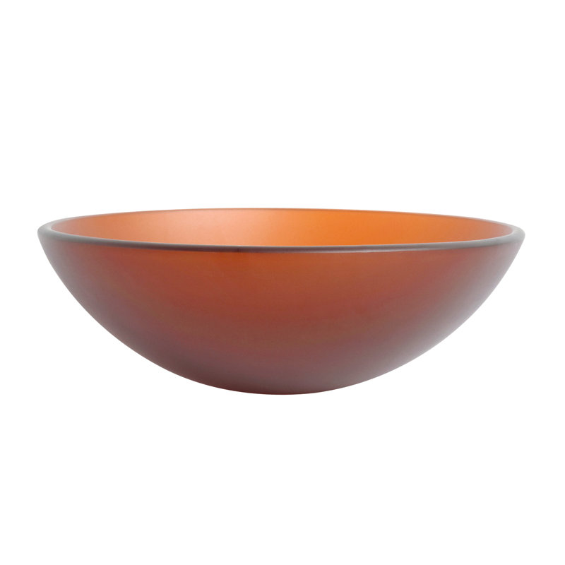 Rosefray 16.5'' Brown Glass Oval Bathroom Sink