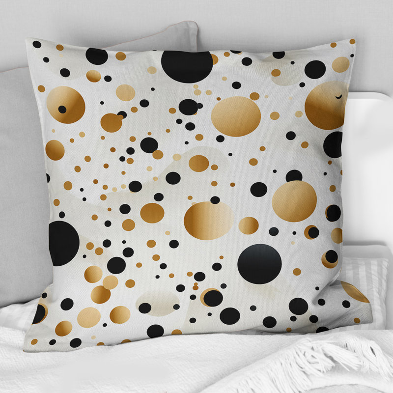 Coussin décoratif en polyester à pois Minimalist Beauty I - Polka Dots, H 18 po x l 18 po
