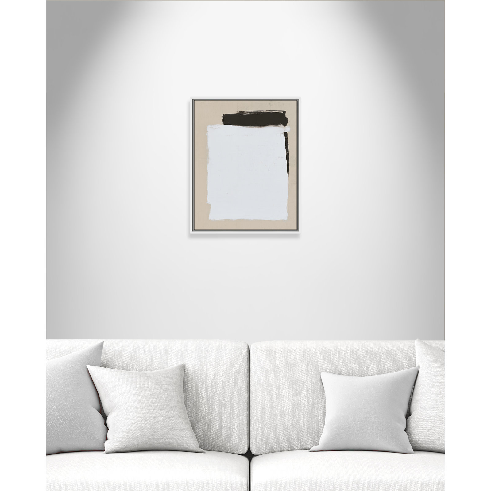 Two Mirrors, 21.5" H x 17.5" W, Framed Canvas, White