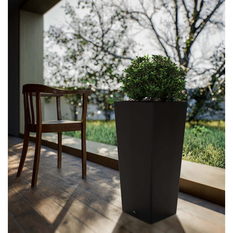 Tall 28" Square Planter Box with Plant Shelf Insert, 1
