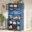 Garde-manger 70,9 po bleu marine avec portes, tablettes, support à vin pour 9 bouteilles et abris de cuisine-131471013