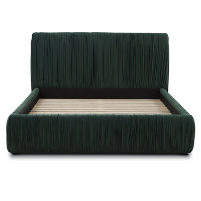 Ceres Velvet Queen Bed in Banff Green by Everly Quinn